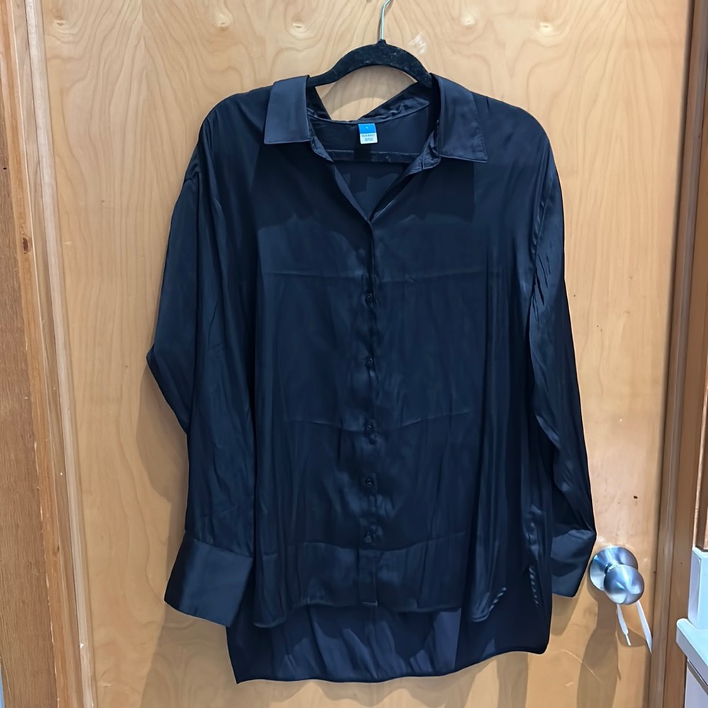 Women’s black silk blouse